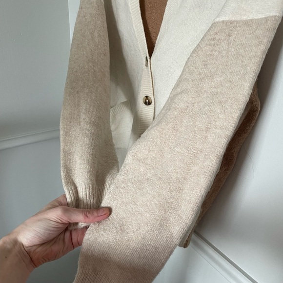 Madewell Colorblock Arbour Cardigan Sweater in Coziest Yarn Wool Blend Small - Picture 10 of 14